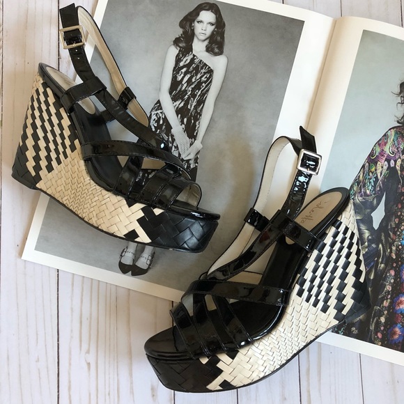 Cole Haan Shoes - Cole Haan Nike Air Black Patent Wedge Sandals